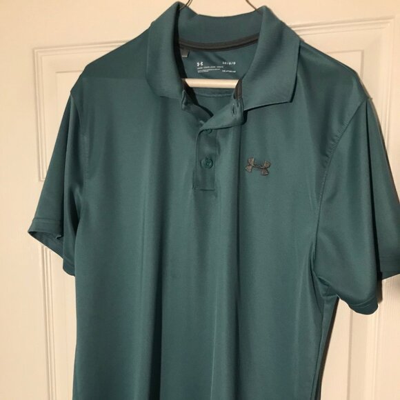 Under Armour Metallic Green Golf Polo - Picture 1 of 1